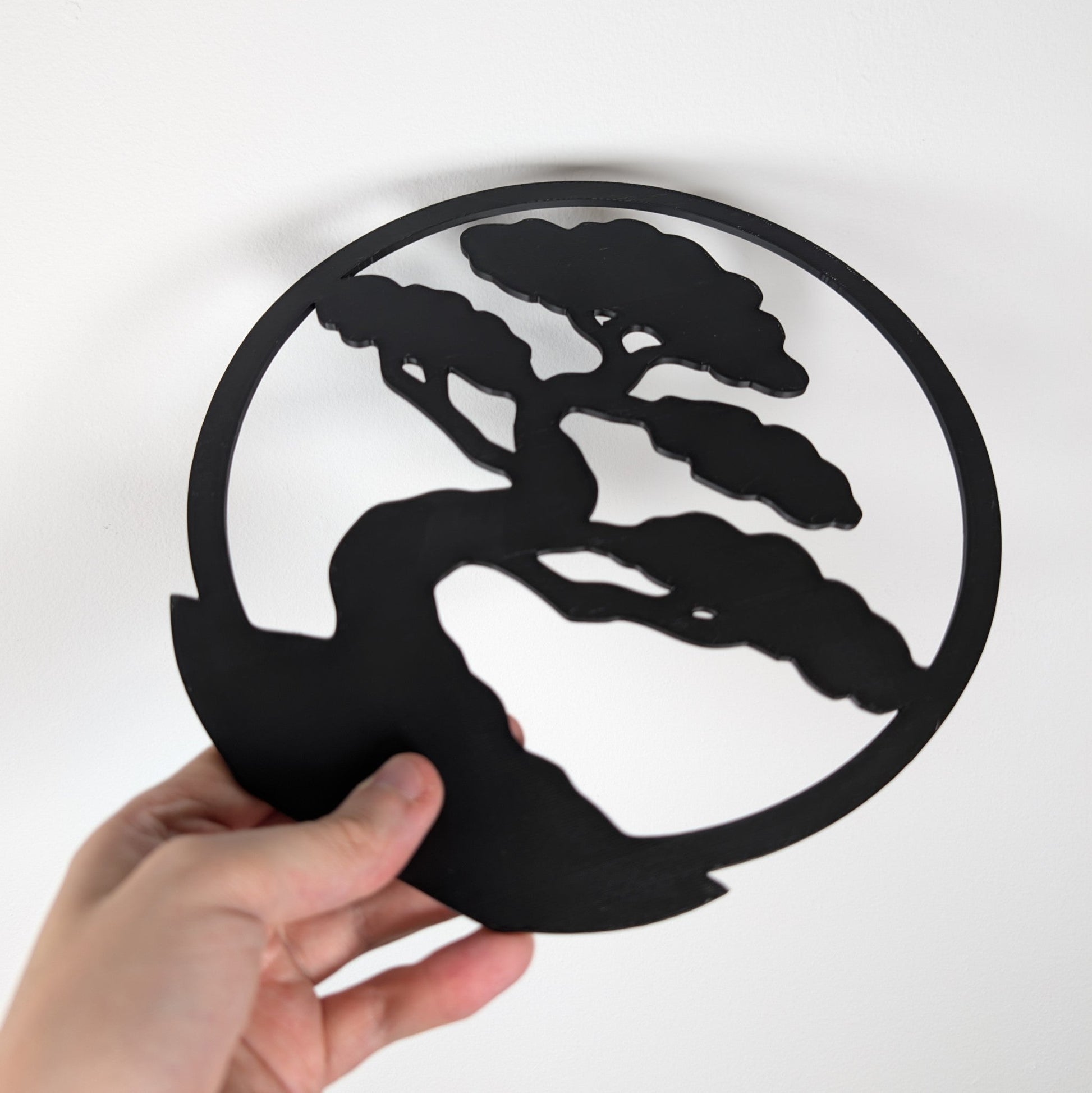 3D Printed Bonsai Tree Wall Art – Zen Nature-Inspired Round Décor, Lightweight Wall Plaque (22cm Diameter)